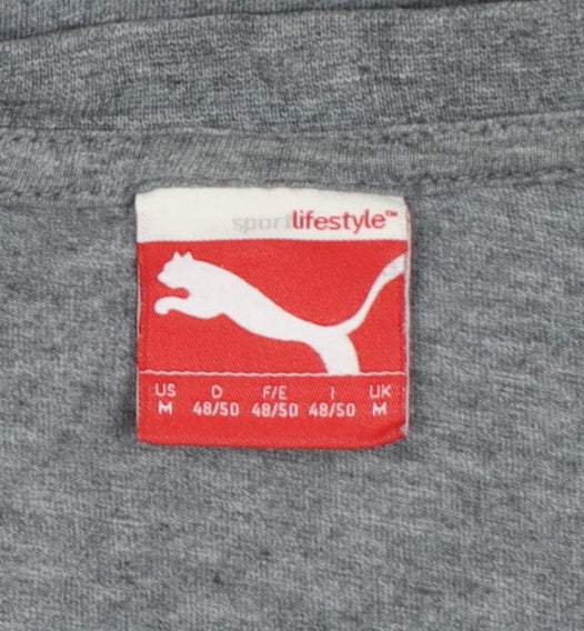 Puma Men's Grey Crew Neck Short Sleeve Athletic T-Shirt Size M