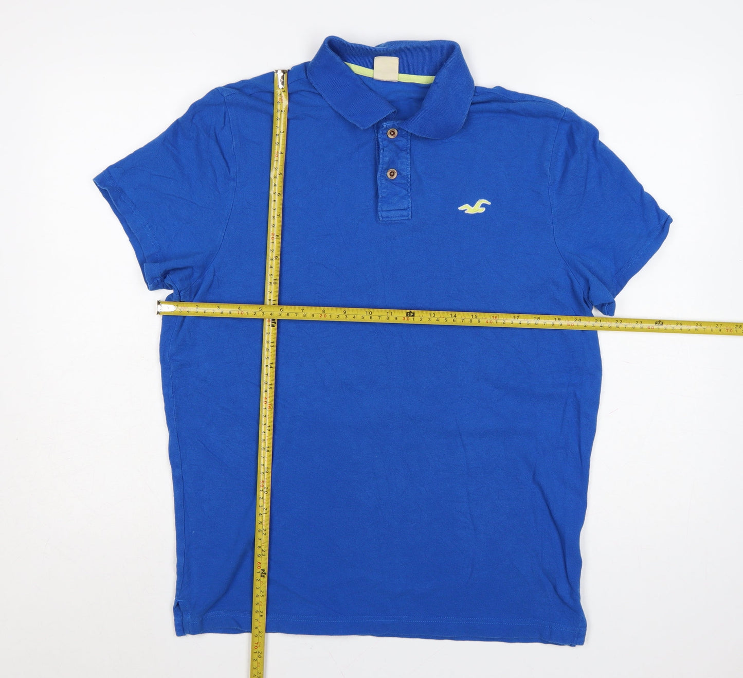 Hollister Men’s Blue Cotton Polo Shirt XL Classic Fit