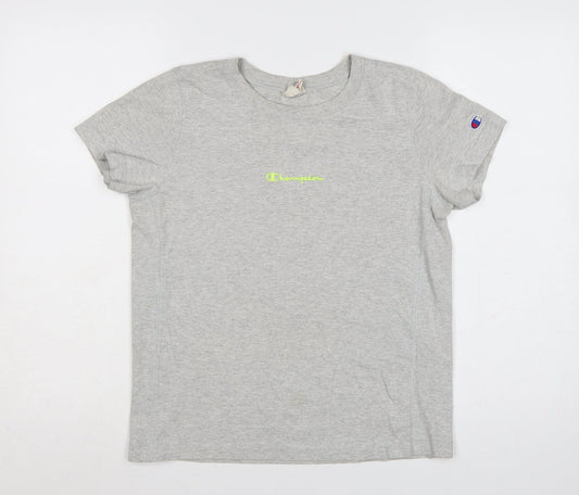 Champion Womens Grey XS Basic Crew Neck Cotton T-Shirt