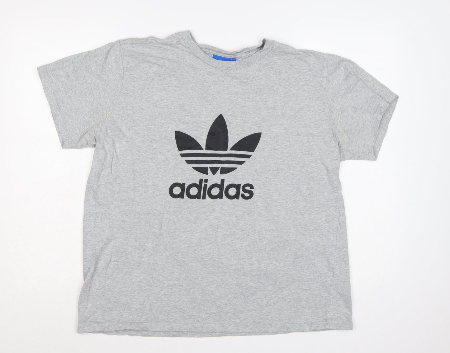 Adidas Men's Grey XL Trefoil Logo T-Shirt Organic Cotton
