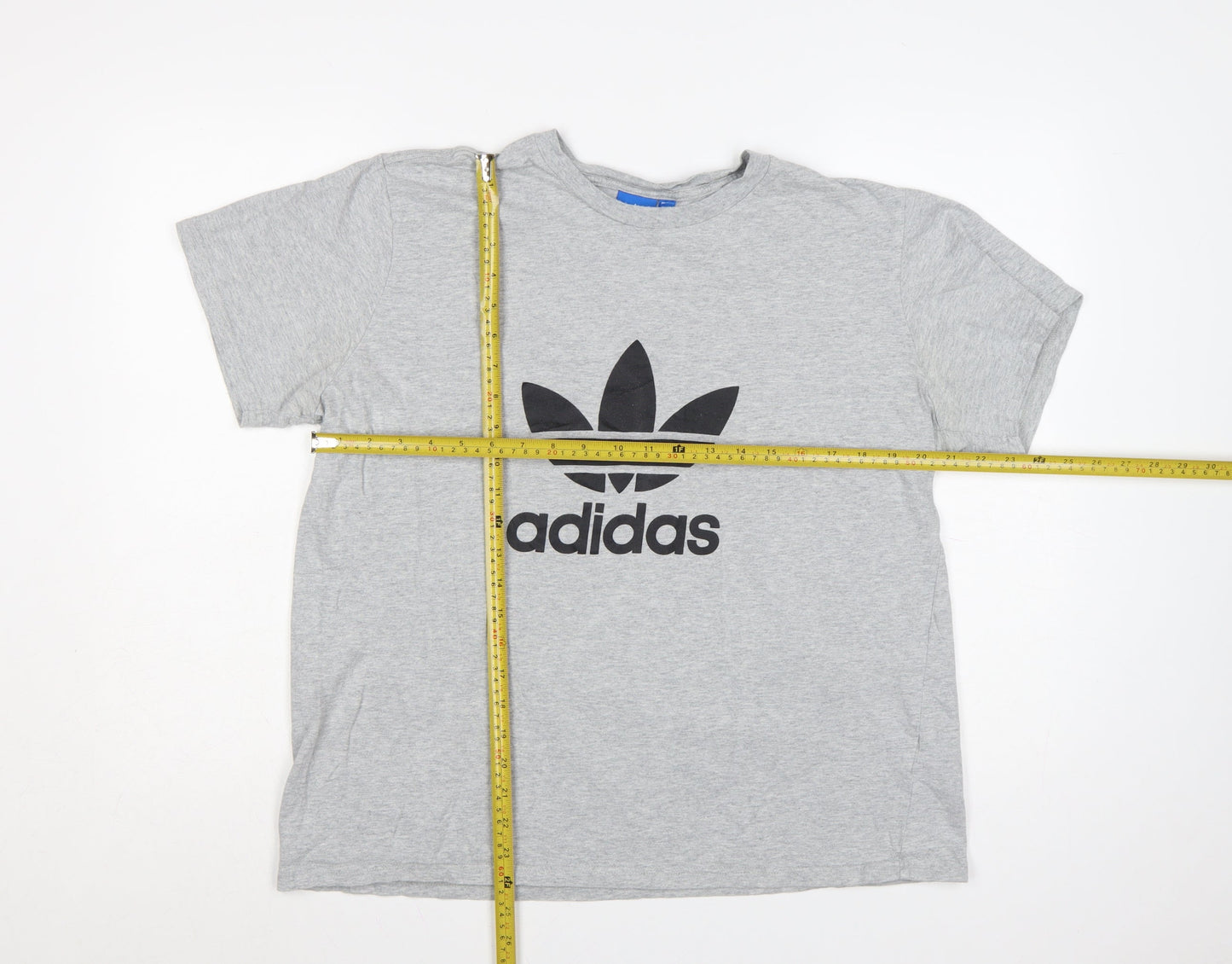 Adidas Men's Grey XL Trefoil Logo T-Shirt Organic Cotton