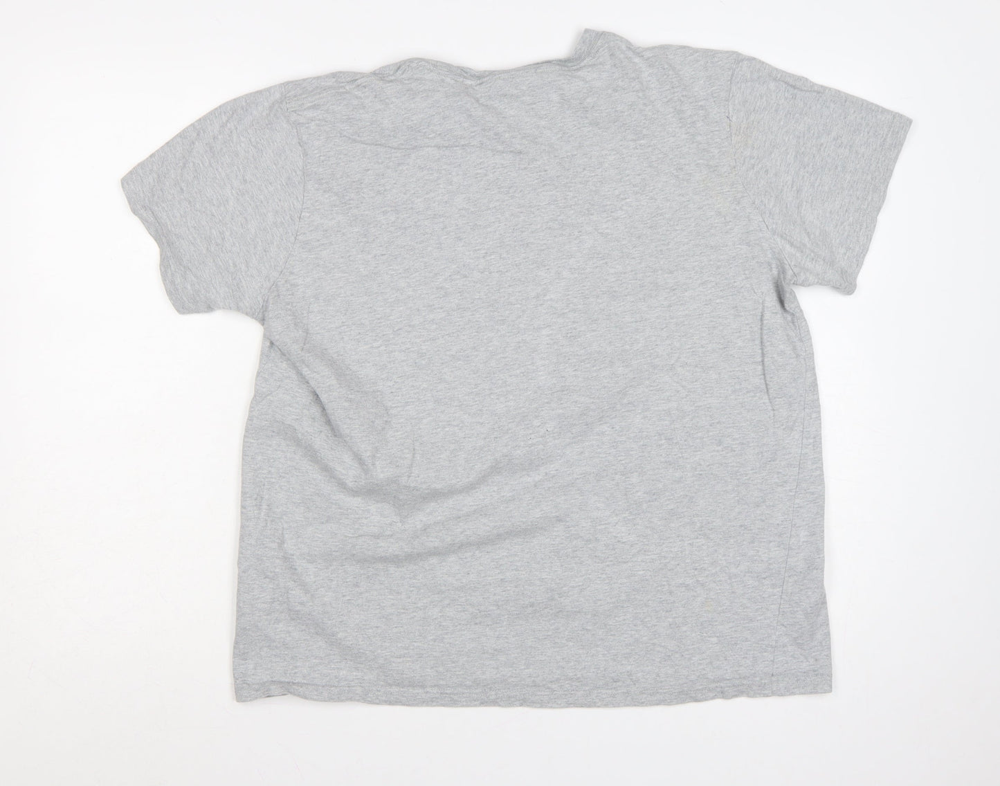 Adidas Men's Grey XL Trefoil Logo T-Shirt Organic Cotton