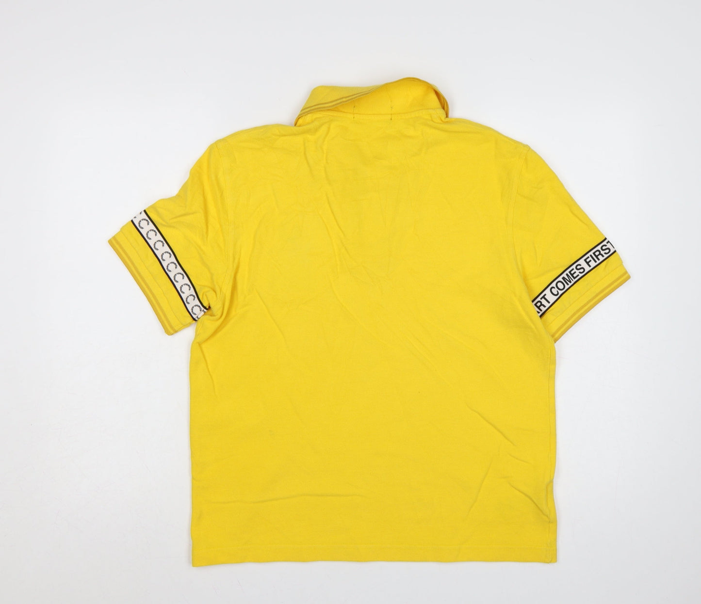 Fred Perry Men’s Yellow Art Comes First Collared Polo Shirt Size L