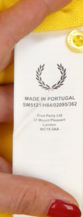 Fred Perry Men’s Yellow Art Comes First Collared Polo Shirt Size L