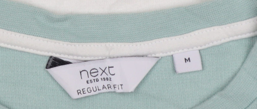Next Men’s Mint Green Stripe Regular Fit Cotton T-Shirt M