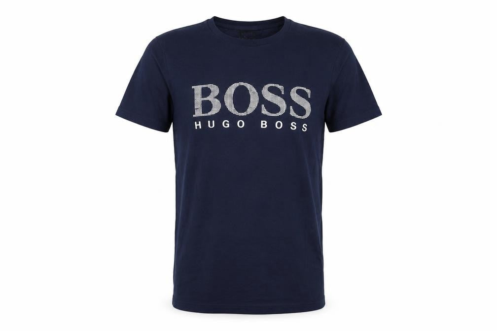 Hugo Boss Men's Blue Cotton Logo Graphic T-Shirt Size S