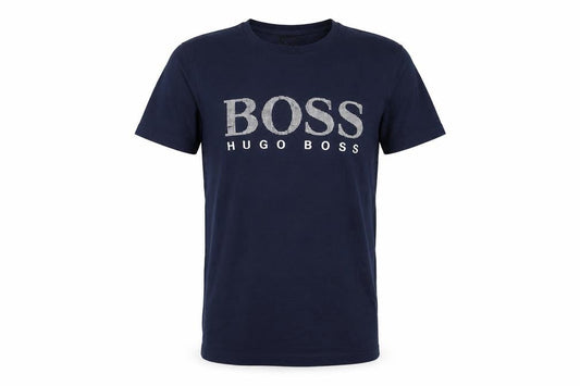 Hugo Boss Men's Blue Cotton Logo Graphic T-Shirt Size S