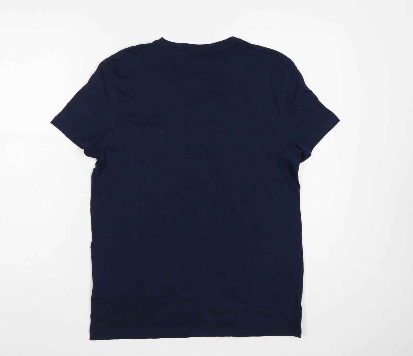 Hugo Boss Men's Blue Cotton Logo Graphic T-Shirt Size S