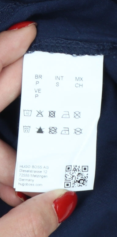 Hugo Boss Men's Blue Cotton Logo Graphic T-Shirt Size S