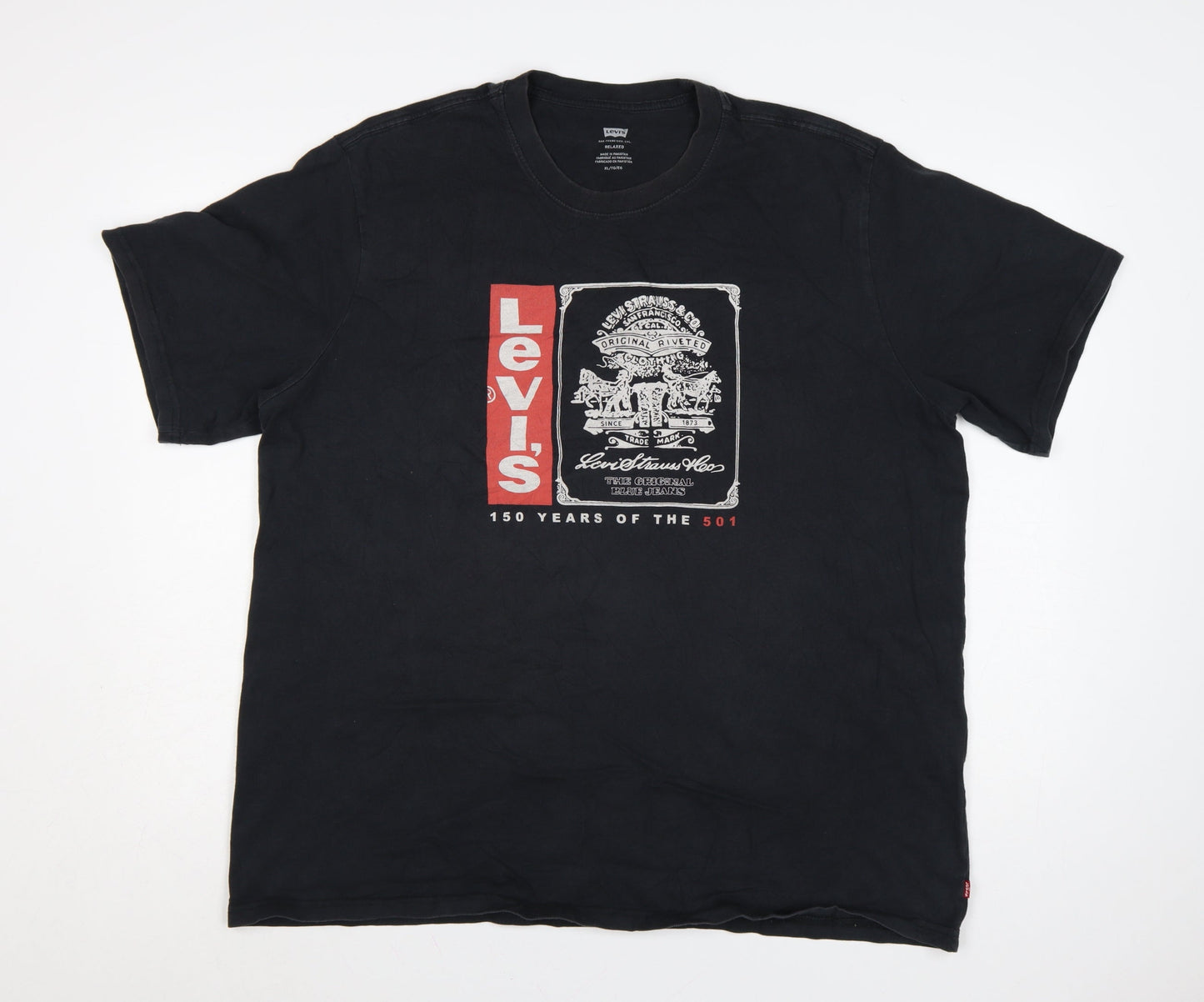 Levi's Men's Black XL Relaxed Fit Graphic Cotton T-Shirt