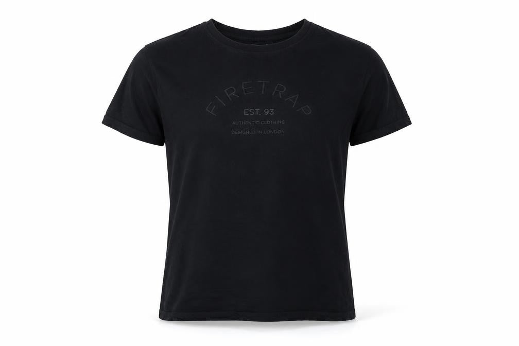 Firetrap Women's Black Cotton Crew Neck T-Shirt Size 16