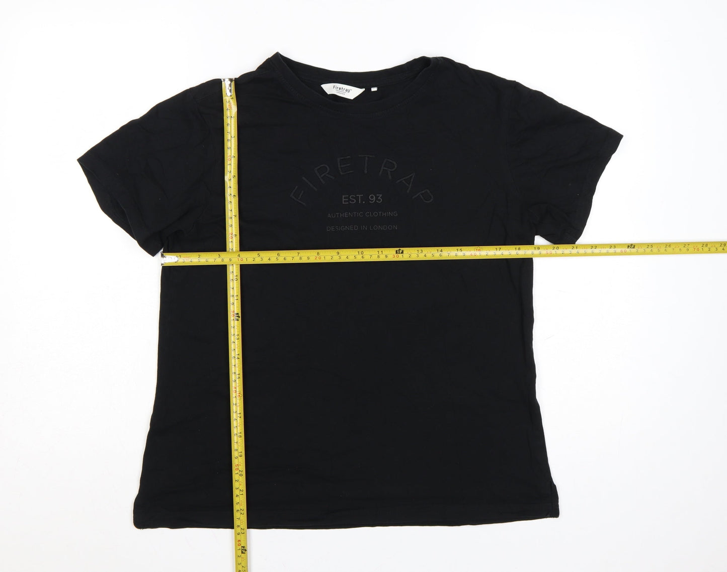 Firetrap Women's Black Cotton Crew Neck T-Shirt Size 16