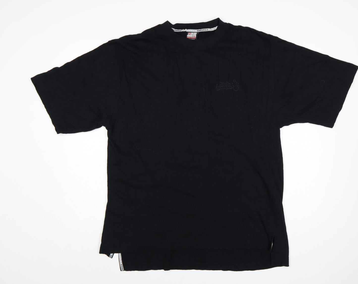Southpole Men's Black Cotton Short Sleeve T-Shirt Size L