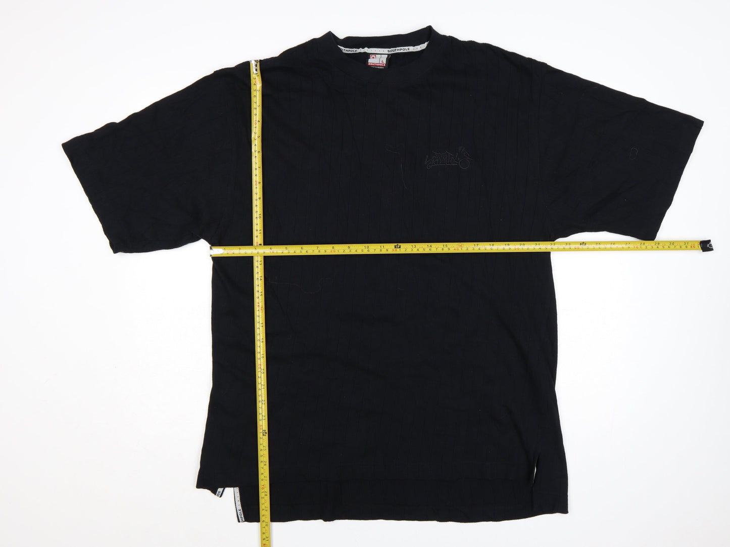 Southpole Men's Black Cotton Short Sleeve T-Shirt Size L