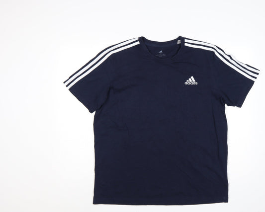 Adidas Men's Blue Short Sleeve Crew Neck T-Shirt Size L