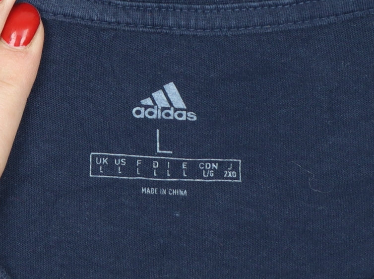 Adidas Men's Blue Short Sleeve Crew Neck T-Shirt Size L