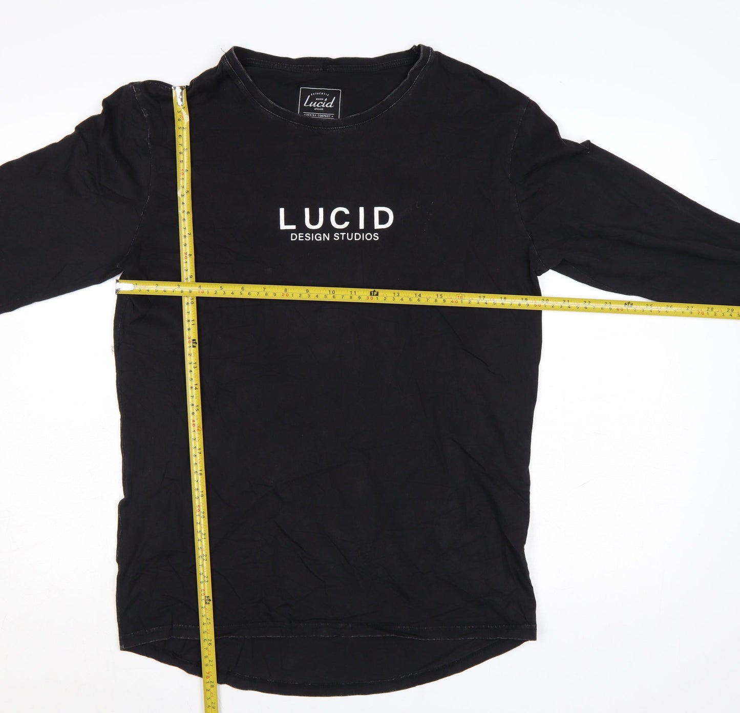 Lucid Design Studios Mens Black Long Sleeve Cotton T-Shirt M