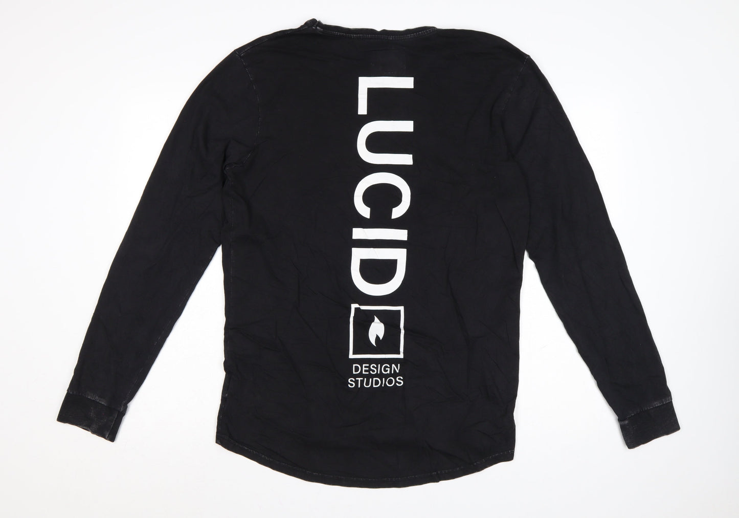 Lucid Design Studios Mens Black Long Sleeve Cotton T-Shirt M