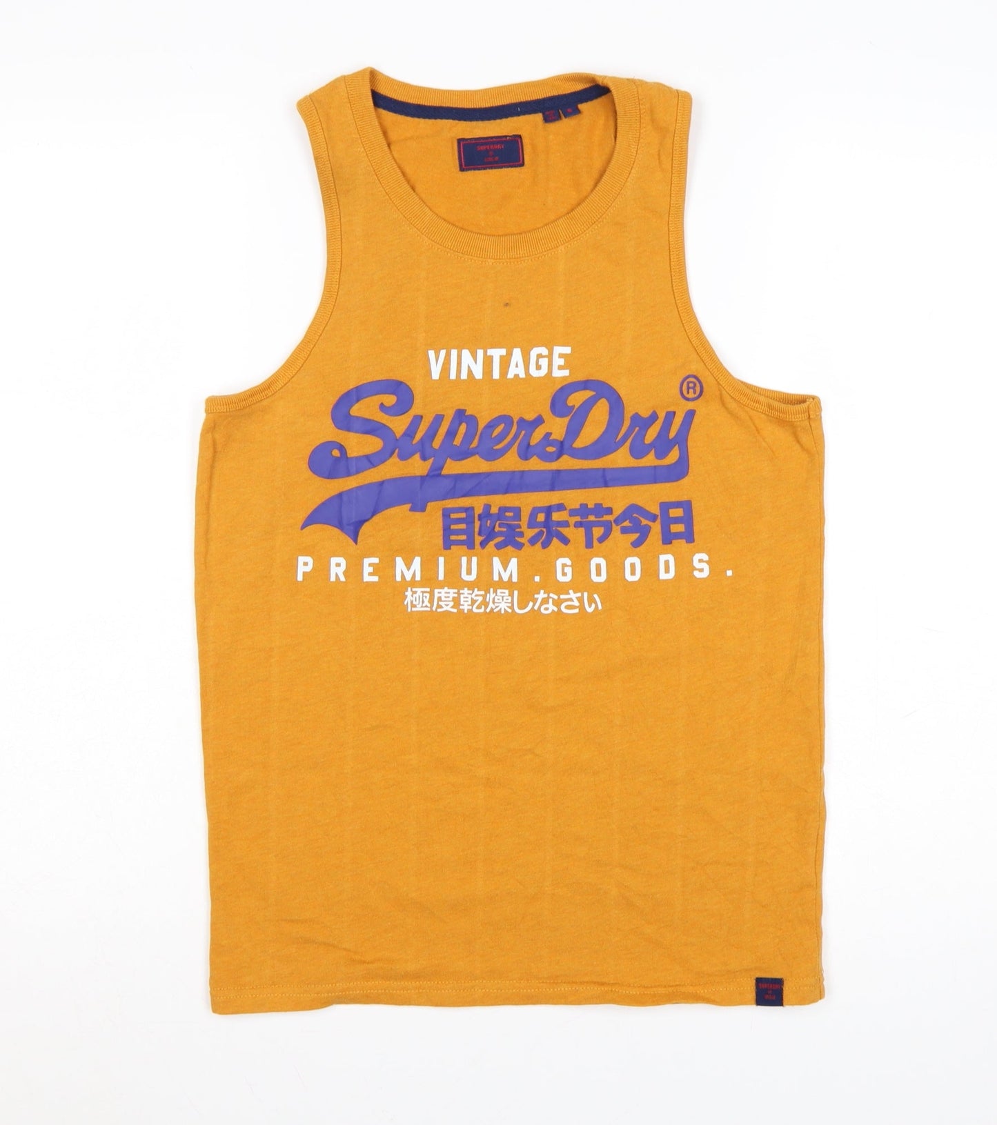 Superdry Men's Yellow Vintage Sleeveless T-Shirt Size S