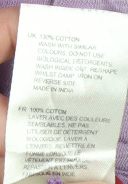 White Stuff Men's Purple Henley Cotton T-Shirt Medium