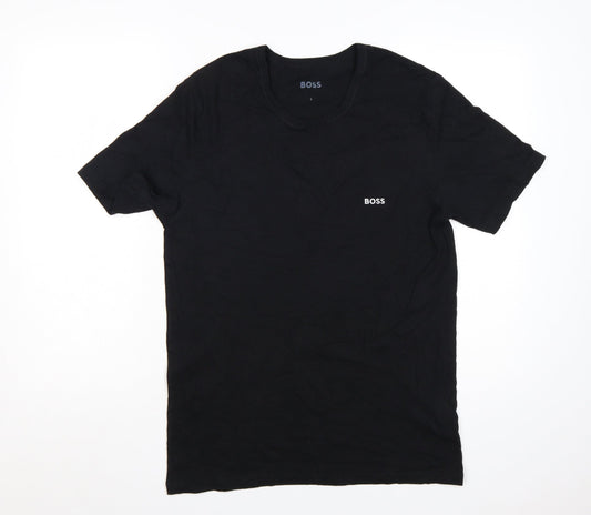 Hugo Boss Men's Black Crew Neck Cotton T-Shirt Size L
