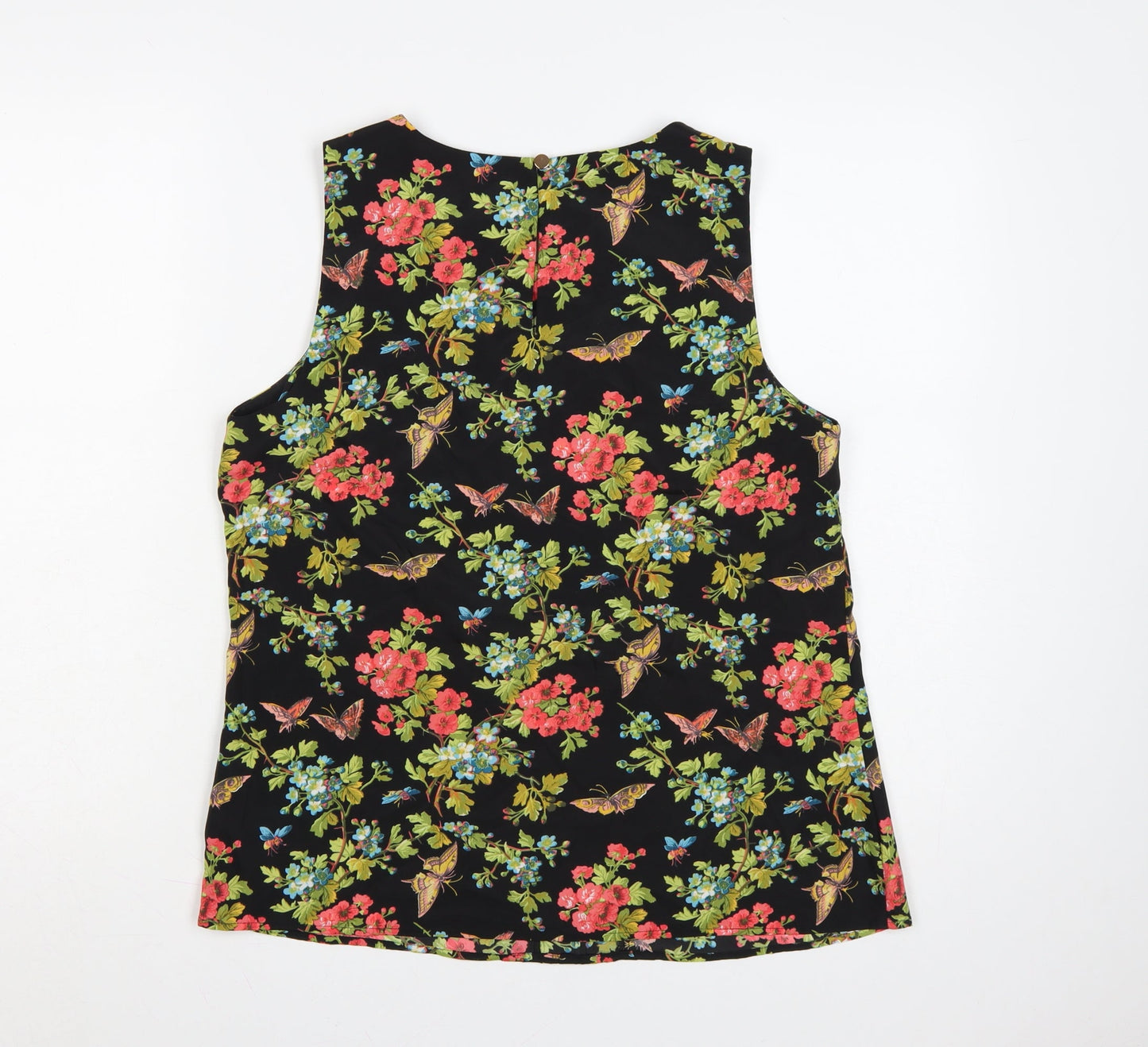Oasis Women's Multicoloured Floral Sleeveless Blouse Size 14