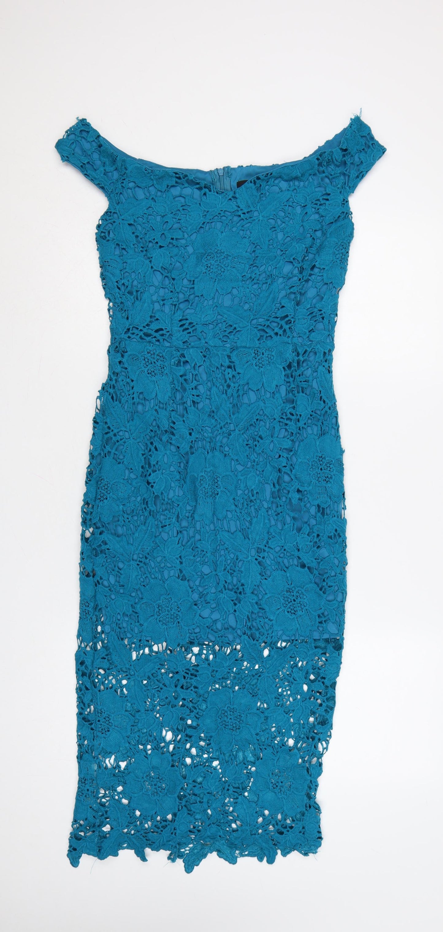 Motel Women’s Blue Lace Off Shoulder Bodycon Dress UK 10