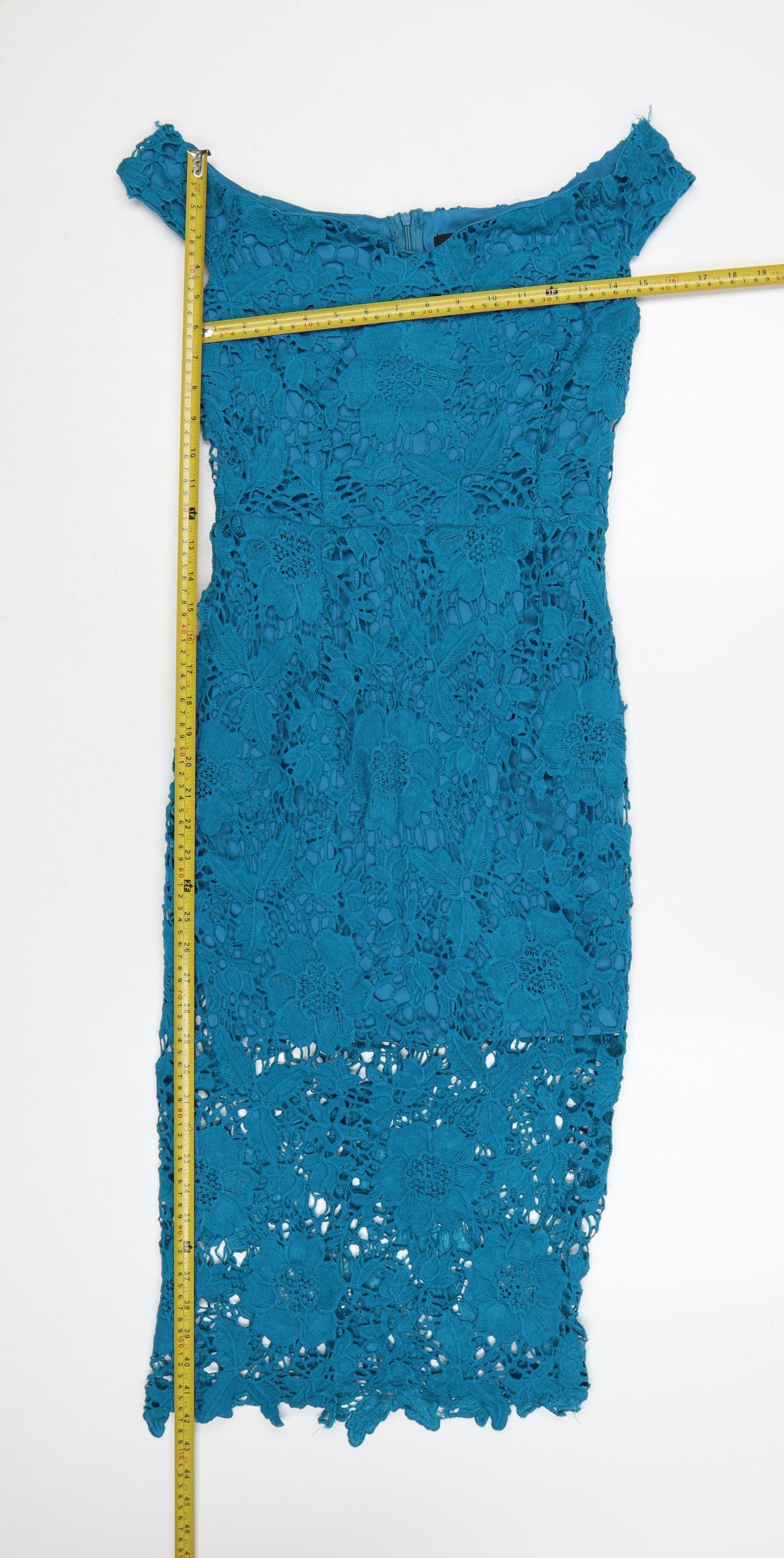 Motel Women’s Blue Lace Off Shoulder Bodycon Dress UK 10