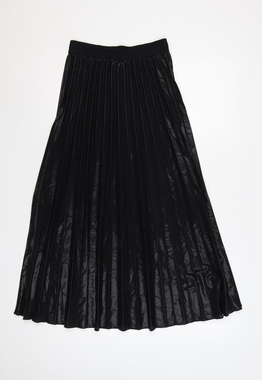 New Look Women's Black Pleated Midi Skirt Size 6
