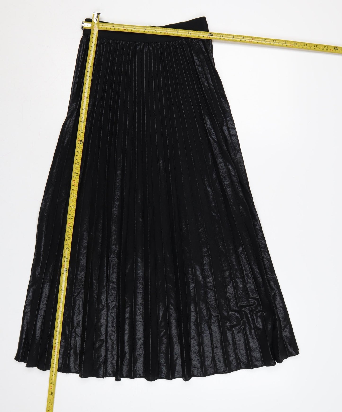 New Look Women's Black Pleated Midi Skirt Size 6