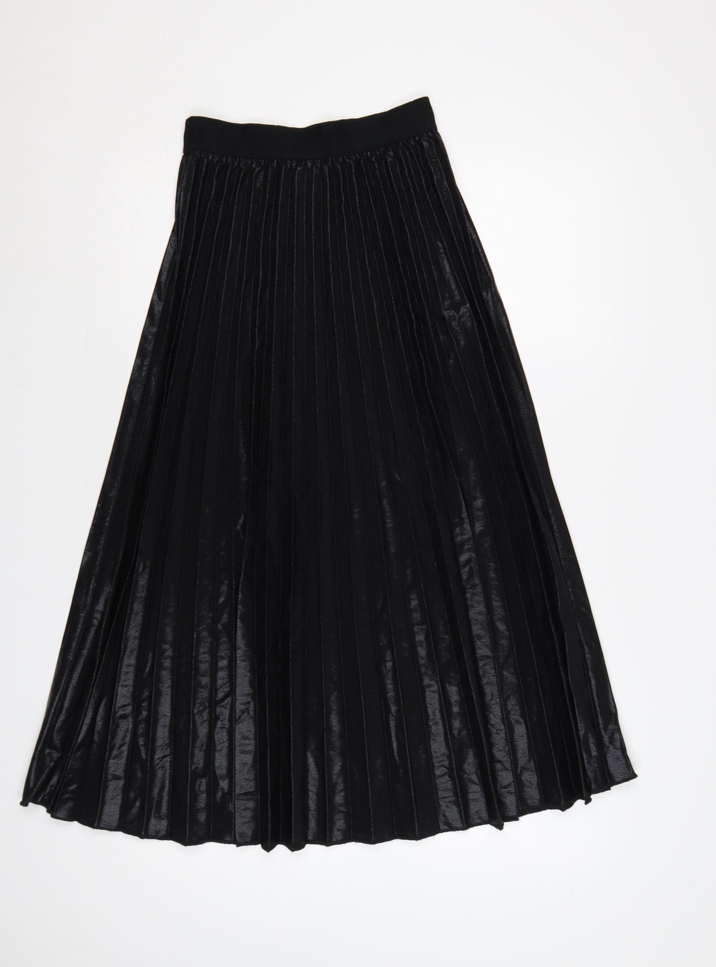 New Look Women's Black Pleated Midi Skirt Size 6