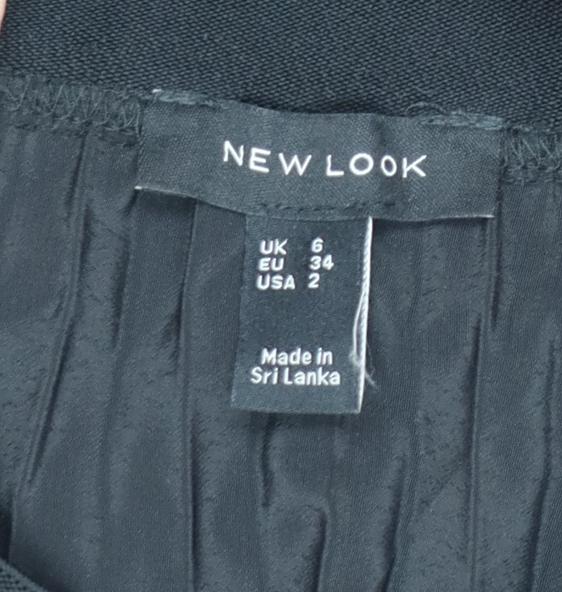New Look Women's Black Pleated Midi Skirt Size 6
