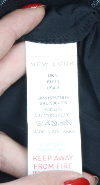 New Look Women's Black Pleated Midi Skirt Size 6