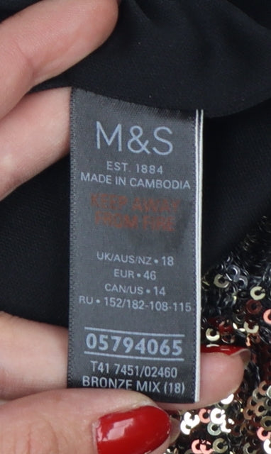 Marks and Spencer Women’s Multicoloured Sequin Tank Top Size 18