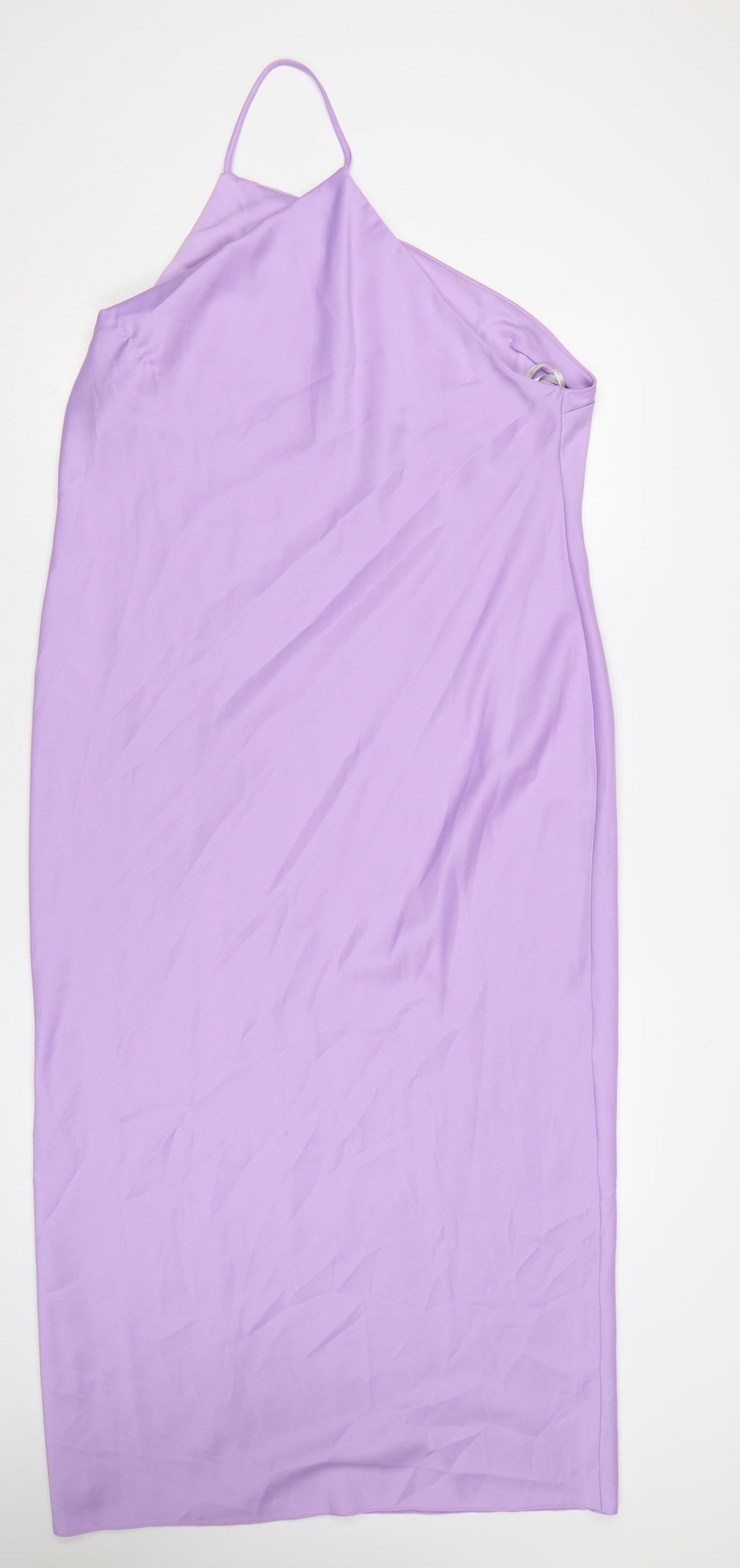 ASOS DESIGN Women's Purple Halter Slip Midi Dress Size 16