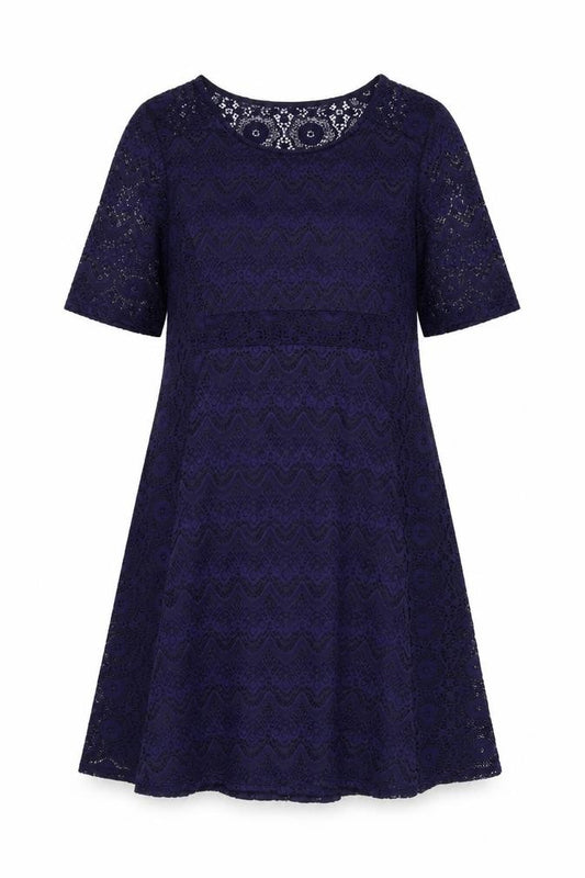 Marks and Spencer Per Una Women Blue Lace A-Line Knee Length Dress Size 16