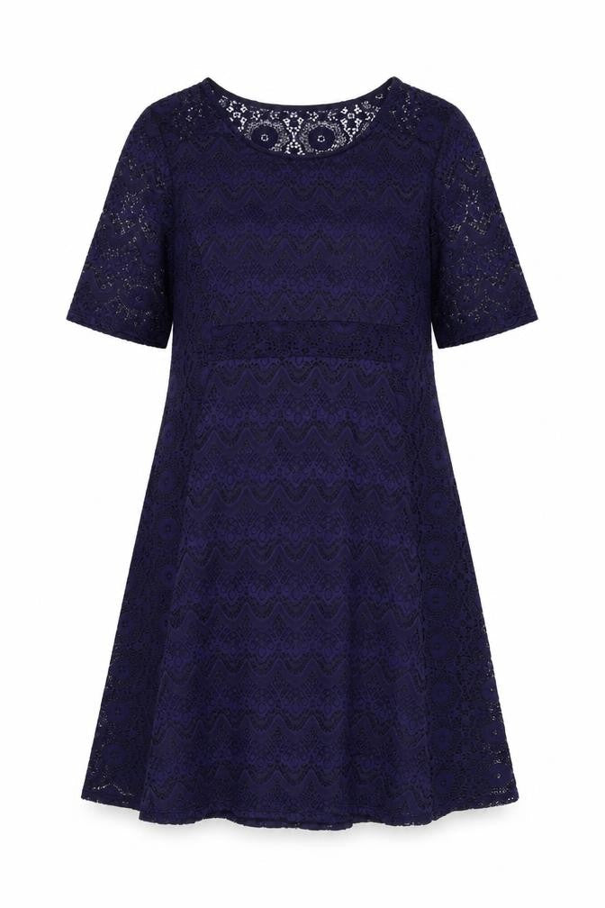 Marks & Spencer Per Una Women Blue Lace A-Line Knee Length Dress Size 16