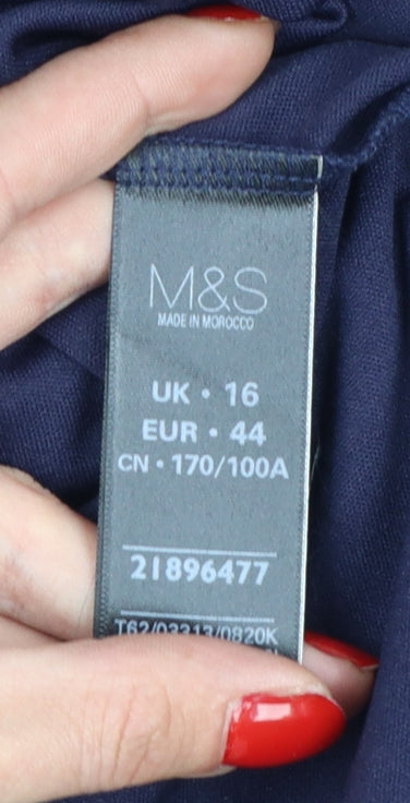 Marks and Spencer Per Una Women Blue Lace A-Line Knee Length Dress Size 16