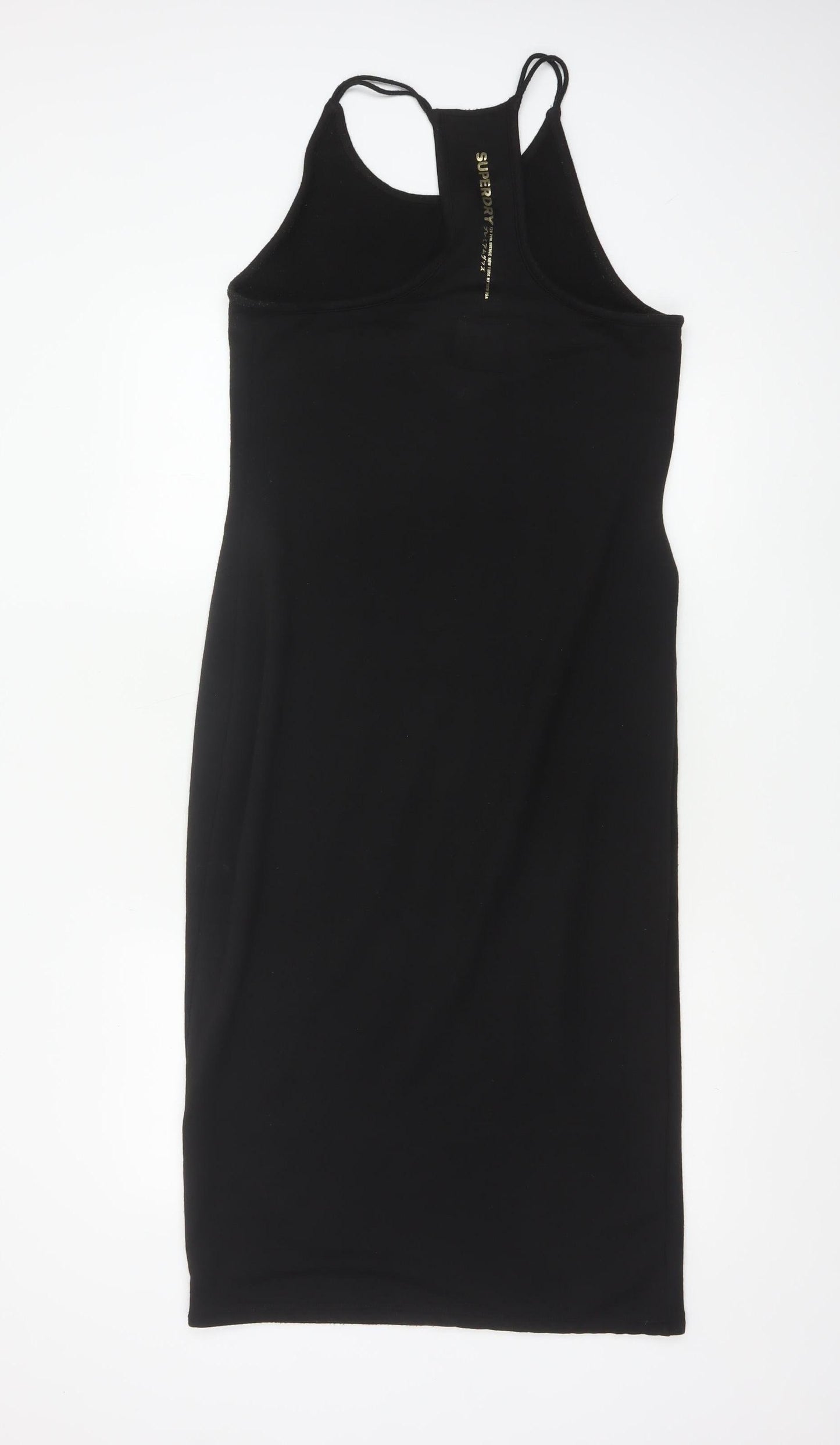 Superdry Women Black Bodycon Halter Knee Dress Size 10