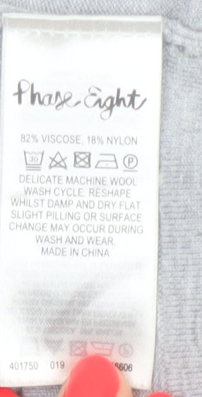 Phase Eight Women's Grey Longline Cardigan UK 14 Viscose Blend Knit