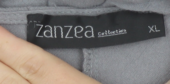 Zanzea Women Grey Cotton Wide-Leg Dungaree Jumpsuit XL