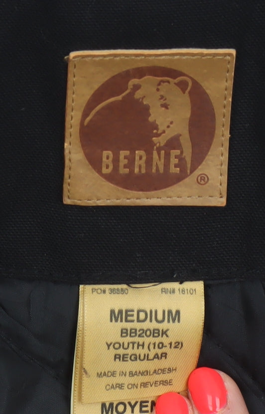 Berne Black Youth Regular Cotton Insulated Dungaree 10-12