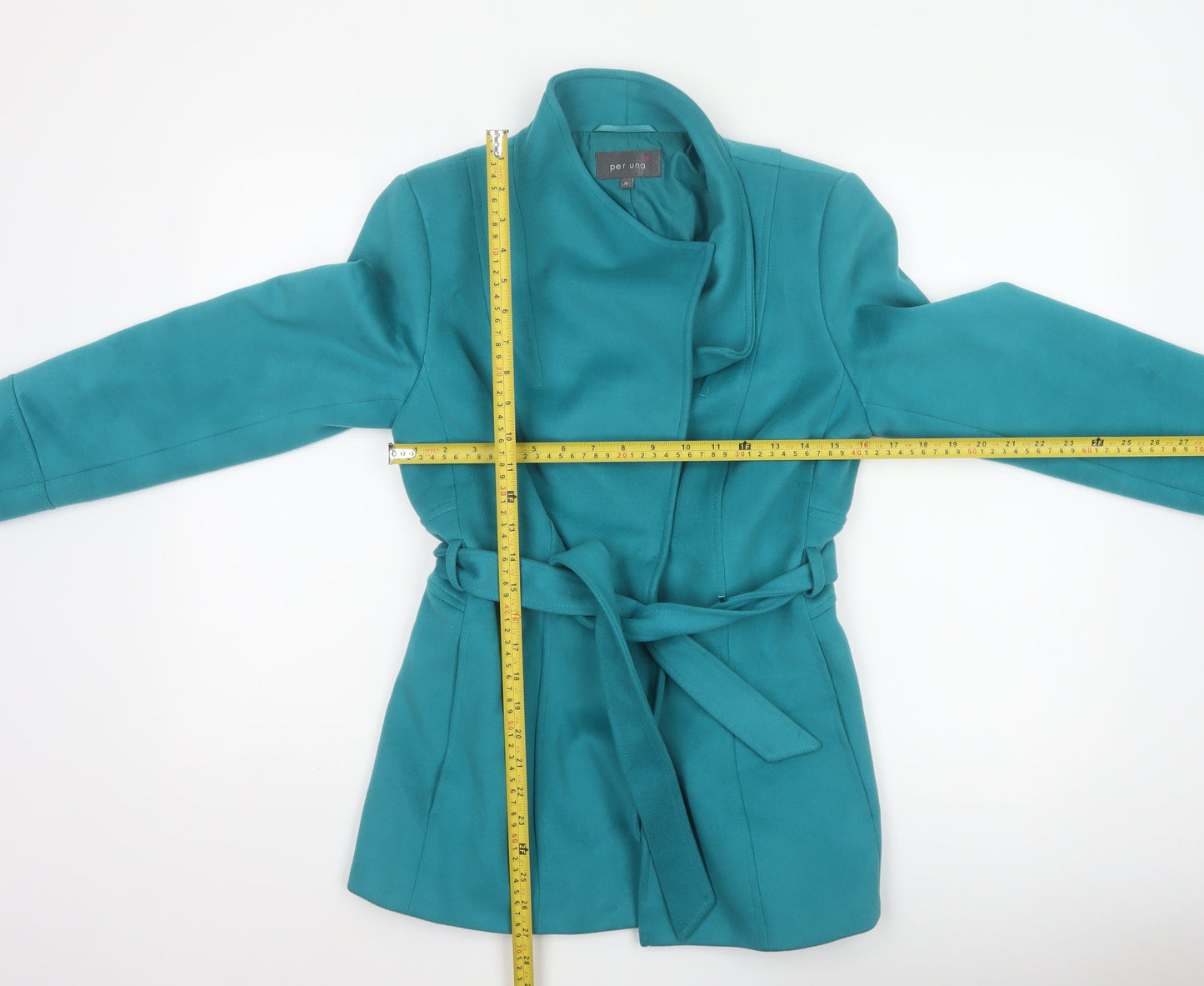 Marks and Spencer Per Una Women's Green Belted Trench Coat Size 10