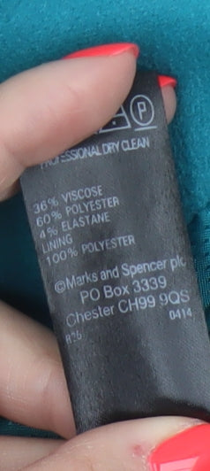 Marks and Spencer Per Una Women's Green Belted Trench Coat Size 10