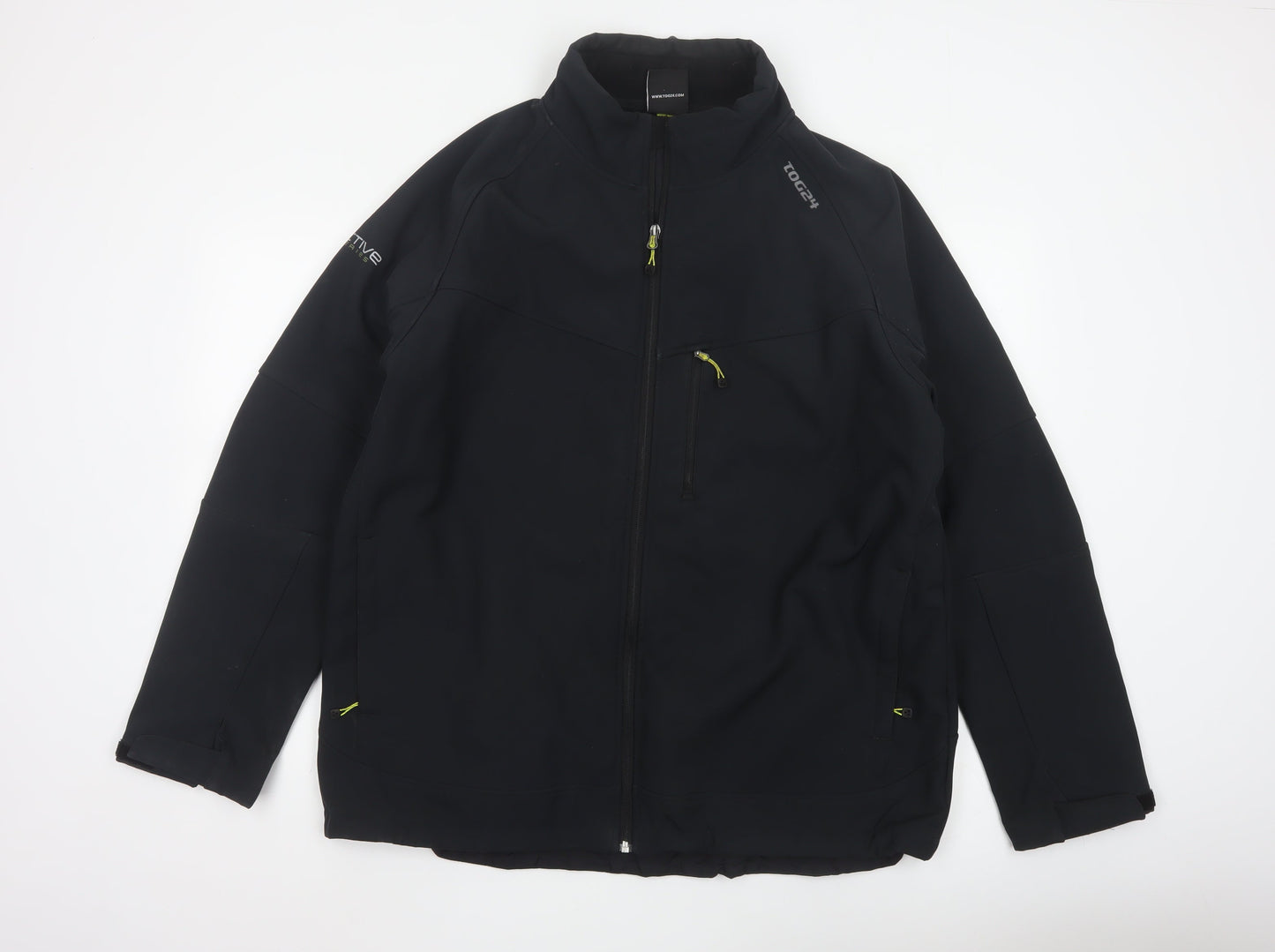 TOG24 Men's Black XL Softshell Jacket Windproof Water Resistant
