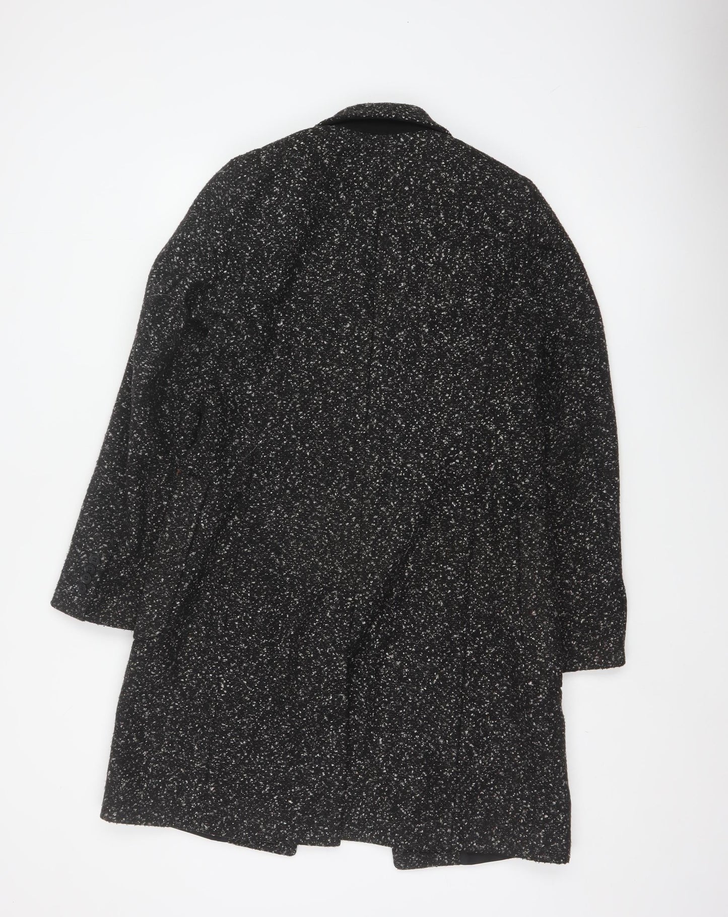 Great Plains Women Black XS Tweed Mid-Length Overcoat