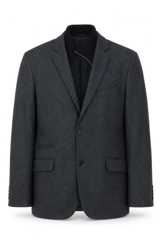 Linea Men’s Grey Wool Blend Blazer Jacket Size L Classic Formal