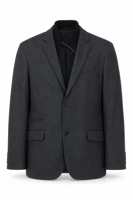 Linea Men’s Grey Wool Blend Blazer Jacket Size L Classic Formal