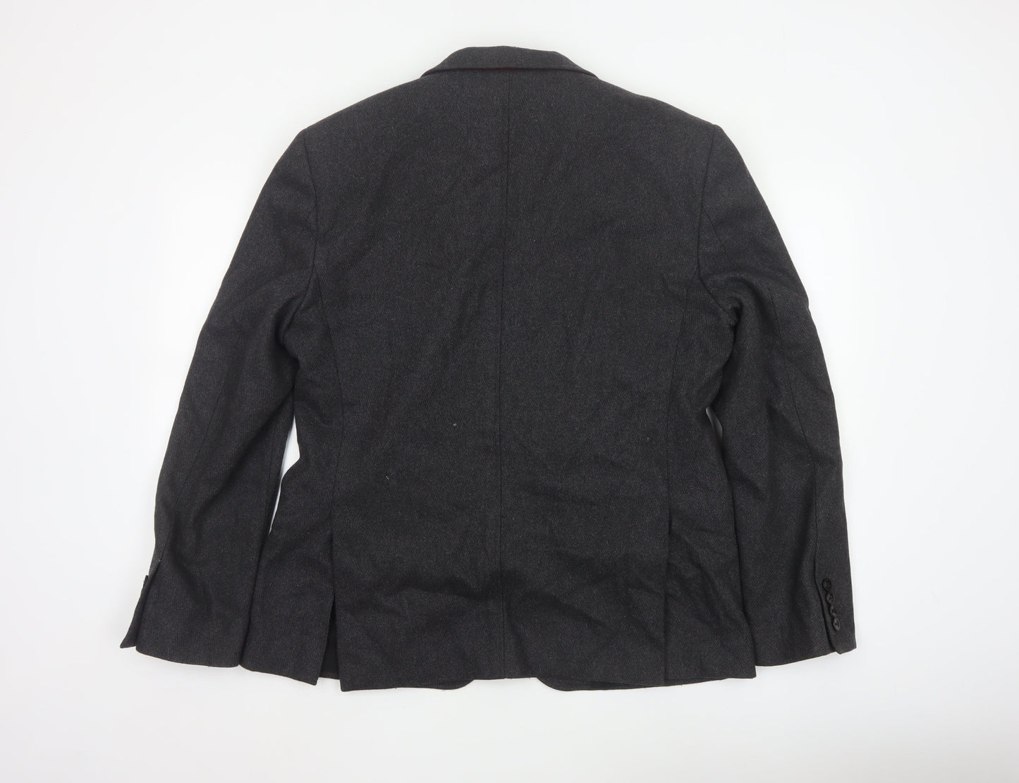 Linea Men’s Grey Wool Blend Blazer Jacket Size L Classic Formal