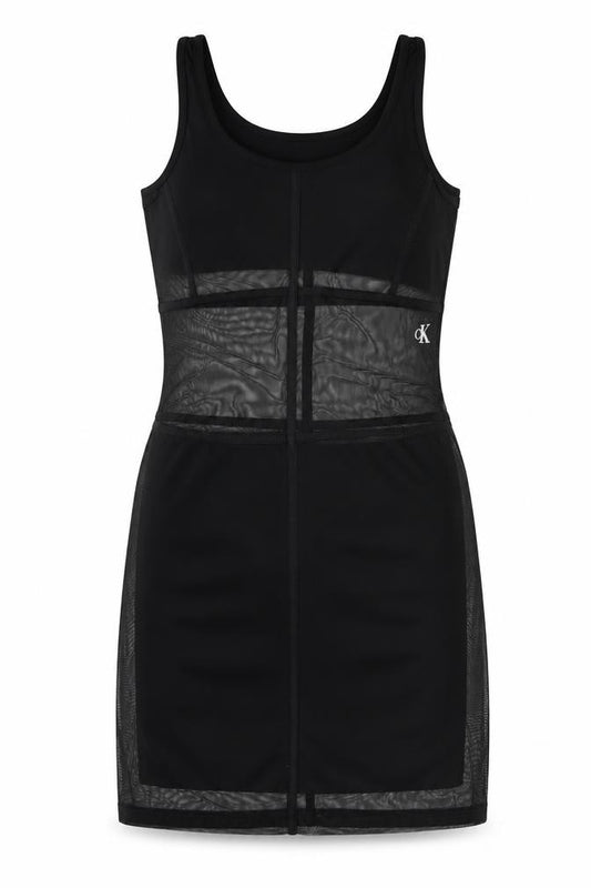 Calvin Klein Jeans Women’s Black Bodycon Sleeveless Mesh Dress L